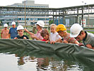 Warmwasserfischproduktion auf dem Kraftwerksgelände